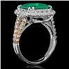 Image 2 : 18K Gold 4.04 Emerald 1.37 Diamond Ring