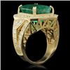 Image 2 : 14K Gold 9.94ct Emerald 2.00ct Diamond Ring