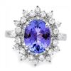 Image 2 : 14k Gold 2.60ct Tanzanite 0.65ct Diamond Ring