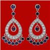 14k Gold 2.94ct Sapphire 1.34ct Diamond Earrings