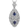 14K Gold 2.47ct Sapphire 1.96ct Diamond Pendant