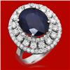 14k Gold 5.93ct Sapphire 1.52ct Diamond Ring