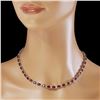 Image 3 : 14K Gold 37.05ct Ruby 1.35ct Diamond Necklace