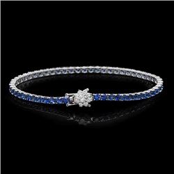 14K Gold 7.00ct Sapphire 0.55ct Diamond Bracelet