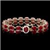 Image 1 : 14k Gold 53.00ct Ruby 0.50ct Diamond Bracelet