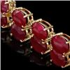 Image 3 : 14k Gold 53.00ct Ruby 0.50ct Diamond Bracelet