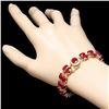 Image 4 : 14k Gold 53.00ct Ruby 0.50ct Diamond Bracelet
