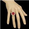 Image 3 : 14K Gold 9.55ct Ruby 0.98ct Diamond Ring