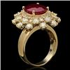 Image 2 : 14k Gold 5.23ct Ruby 3.47ct Diamond Ring