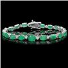 14k Gold 11.50ct Emerald 0.65ct Diamond Bracelet