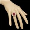 Image 3 : 14K Gold 12.77ct Ruby 1.60ct Diamond Ring