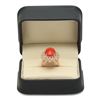 Image 4 : 14K Gold 6.39ct Coral 2.41cts Diamond Ring