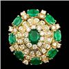 14k Gold 5.00ct Emerald 2.00ct Diamond Ring