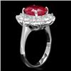 Image 2 : 14k White Gold 4.50ct Ruby 1.75ct Diamond Ring