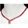 Image 2 : 14k Gold 65.5ct Ruby 1.35ct Diamond Necklace