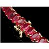 Image 4 : 14k Gold 65.5ct Ruby 1.35ct Diamond Necklace