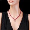 Image 5 : 14k Gold 65.5ct Ruby 1.35ct Diamond Necklace