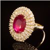 Image 2 : 14k Gold 6.84ct Ruby 1.91ct Diamond Ring