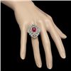 Image 3 : 14K Gold 4.26ct Ruby 3.26ct Diamond Ring