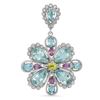 14K Gold 20.22ct Aquamarine 3.00ct Sapphire 1.48ct Diamond Pendant