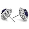 Image 2 : 14k Gold 6ct Sapphire 1.25ct Diamond Earrings