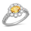 Image 1 : 14K Gold 1.49ct Yellow Sapphire 1.51cts Diamond Ring