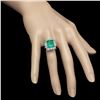 Image 3 : 18K Gold 4.18 Emerald 2.00 Diamond Ring