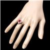 Image 3 : 14k White Gold 2.50ct Ruby 0.60ct Diamond Ring