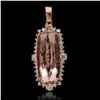 14K Gold 12.37ct Morganite 1.25ct Diamond Pendant