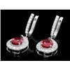 Image 1 : 14k Gold 6.50ct Ruby 1.70ct Diamond Earrings
