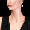 Image 3 : 14k Gold 6.50ct Ruby 1.70ct Diamond Earrings