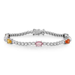 14K Gold 3.00ct Fancy Color Sapphire 1.51cts Diamond Bracelet