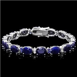 14k Gold 35.8ct Sapphire 0.75ct Diamond Bracelet