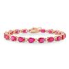Image 1 : 14K Gold 17.10ct Ruby 0.60cts Diamond Bracelet