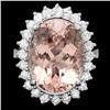 Image 1 : 14k Gold 12.00ct Morganite 1.00ct Diamond Ring