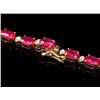 Image 3 : 14k Gold 55.7ct Ruby 2.70ct Diamond Necklace