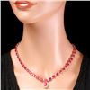 Image 5 : 14k Gold 55.7ct Ruby 2.70ct Diamond Necklace