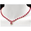 Image 6 : 14k Gold 55.7ct Ruby 2.70ct Diamond Necklace