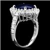 Image 3 : 14k Gold 6.30ct Sapphire 1.00ct Diamond Ring