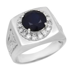 14K Gold 4.68ct Sapphire 0.64ct Diamond Ring