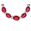 Image 2 : 14k Gold 37.00ct Ruby 1.45ct Diamond Necklace