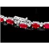 Image 3 : 14k Gold 37.00ct Ruby 1.45ct Diamond Necklace