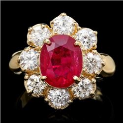 14k Yellow Gold 4.50ct Ruby 2.20ct Diamond Ring