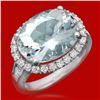 Image 1 : 14k Gold 7.34ct Aquamarine 0.85ct Diamond Ring