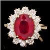Image 1 : 14k Yellow Gold 5.00ct Ruby 1.30ct Diamond Ring