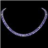 14k 54.00ct Tanzanite 2.00ct Diamond Necklace
