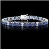 Image 1 : 14k Gold 19ct Sapphire 1.35ct Diamond Bracelet