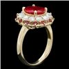 Image 2 : 14k Yellow Gold 3.5ct Ruby 1.10ct Diamond Ring