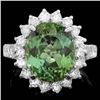 Image 1 : 14k Gold 8.00ct Tourmaline 1.25ct Diamond Ring