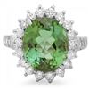 Image 3 : 14k Gold 8.00ct Tourmaline 1.25ct Diamond Ring